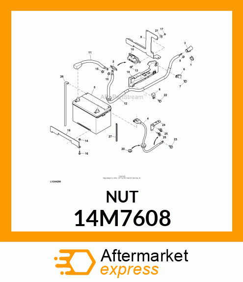 NUT, METRIC, HEX FL, SELF LOCKING 14M7608