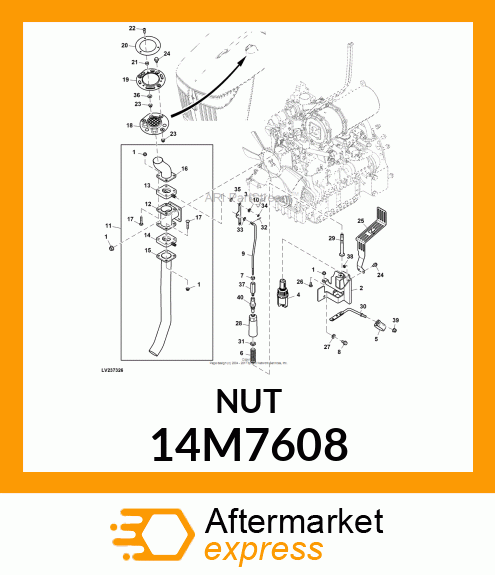 NUT, METRIC, HEX FL, SELF LOCKING 14M7608