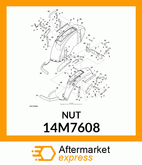 NUT, METRIC, HEX FL, SELF LOCKING 14M7608