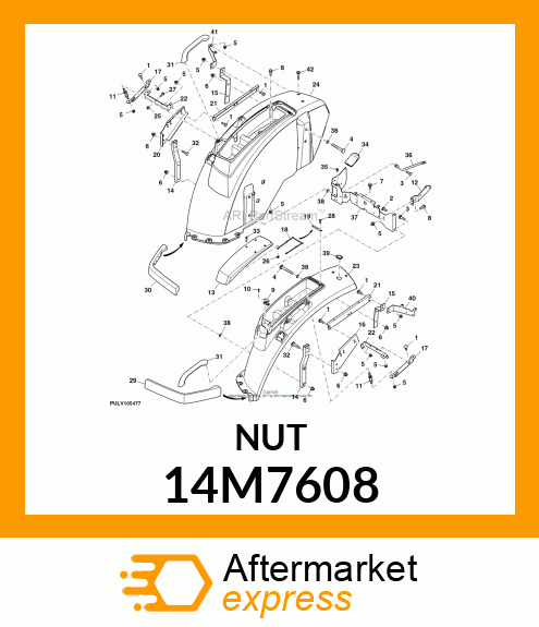 NUT, METRIC, HEX FL, SELF LOCKING 14M7608