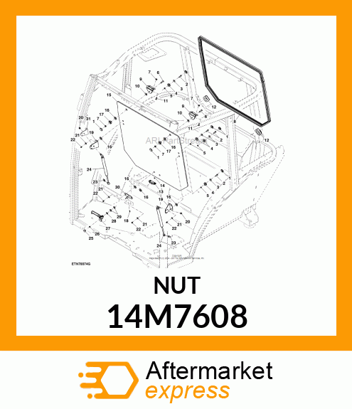 NUT, METRIC, HEX FL, SELF LOCKING 14M7608