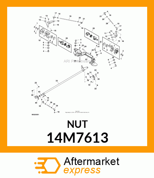 NUT, METRIC, L.H. THREAD HEX 14M7613