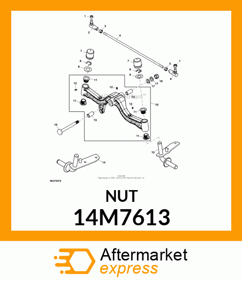 NUT, METRIC, L.H. THREAD HEX 14M7613