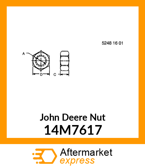 NUT, METRIC, HEX 14M7617