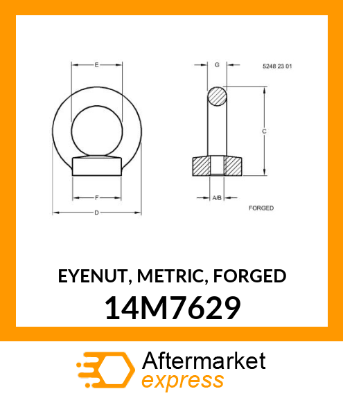 EYENUT, METRIC, FORGED 14M7629