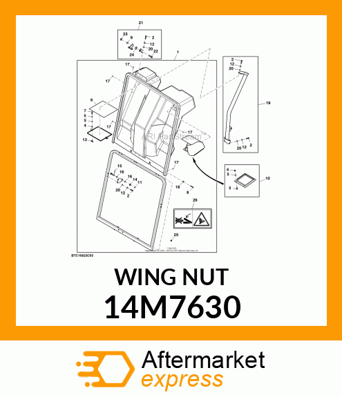 NUT, METRIC FORGED WING 14M7630