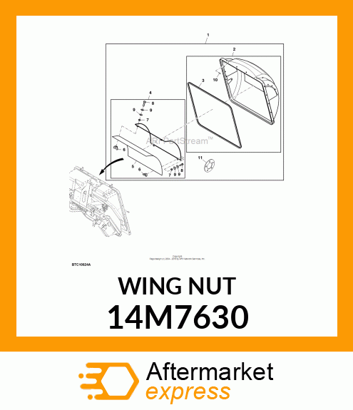 NUT, METRIC FORGED WING 14M7630