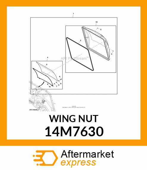 NUT, METRIC FORGED WING 14M7630