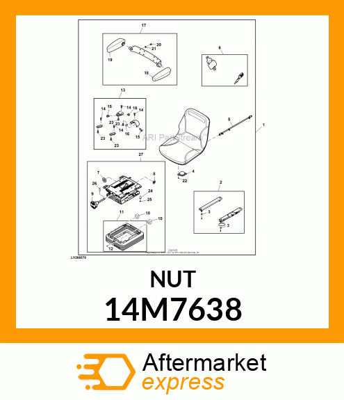 NUT, METRIC, HEX PREVAILING TORQUE 14M7638