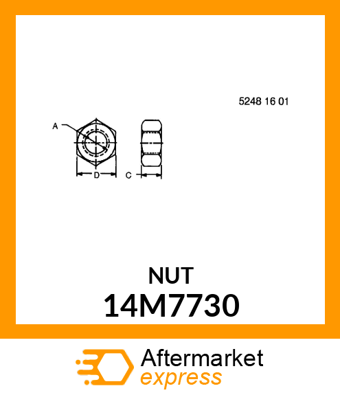 NUT, METRIC, HEX 14M7730