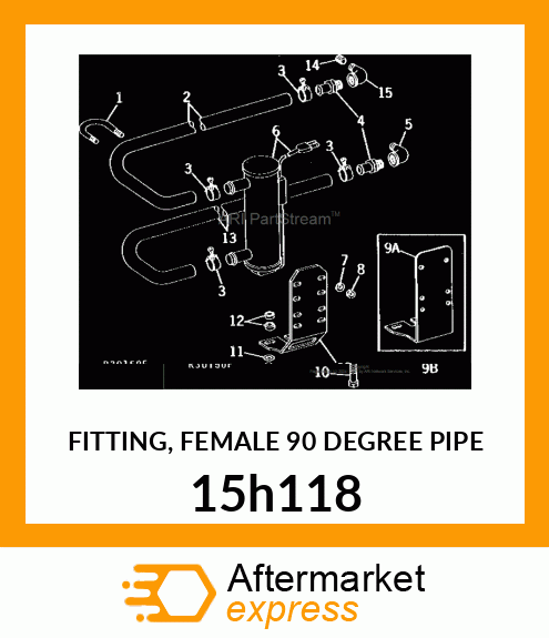 FITTING, FEMALE 90 DEGREE PIPE 15h118