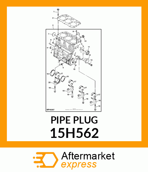 FITTING, PIPE PLUG 15H562