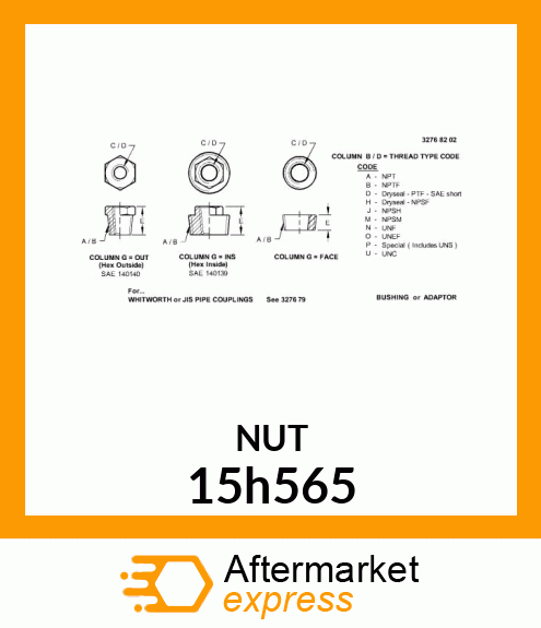 PIPE BUSHING OR ADAPTOR 15h565