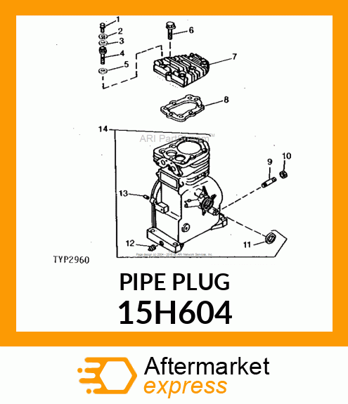 FITTING, PIPE PLUG 15H604