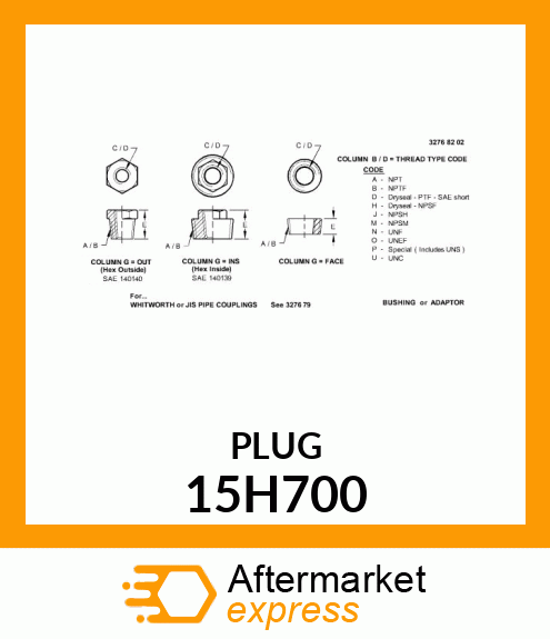 PIPE BUSHING OR ADAPTOR 15H700