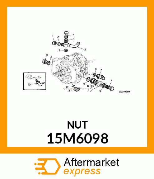 TUBE UNION, METRIC, UNION NUT 15M6098