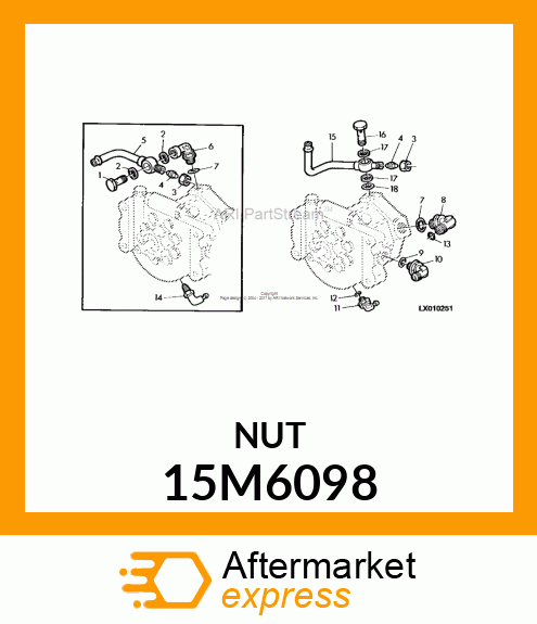 TUBE UNION, METRIC, UNION NUT 15M6098