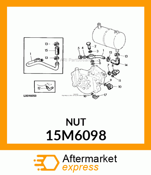 TUBE UNION, METRIC, UNION NUT 15M6098