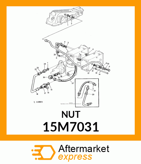 TUBE UNION, METRIC, UNION NUT 15M7031