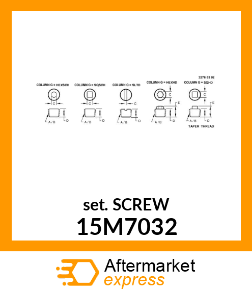 PLUG, DRAIN, METRIC, TAPER THREAD 15M7032