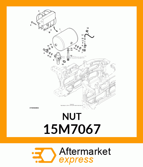 TUBE UNION, METRIC, UNION NUT 15M7067