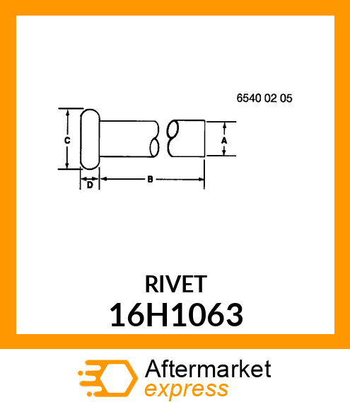 RIVET, SOLID, FLAT HEAD 16H1063