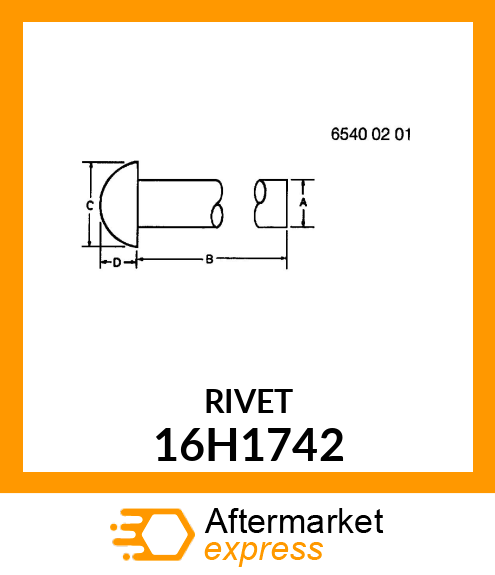 RIVET, SOLID, BUTTON HEAD 16H1742