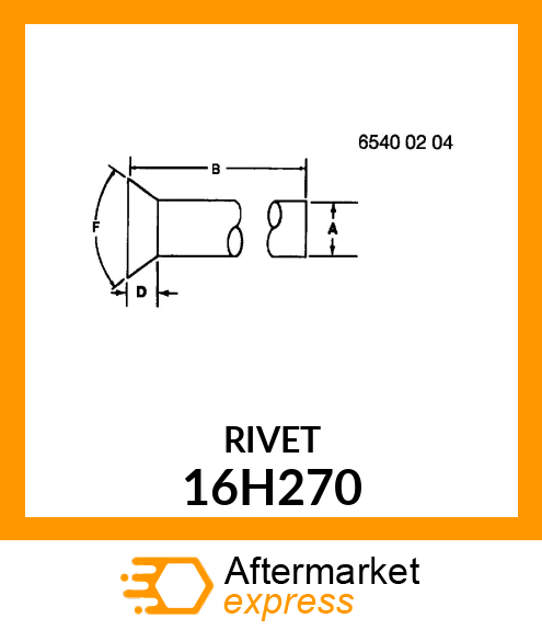 RIVET, SOLID, FLAT COUNTERSUNK HEAD 16H270