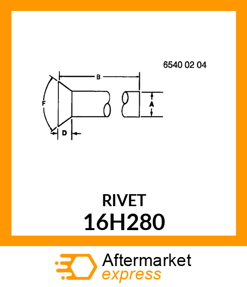 RIVET, SOLID, FLAT COUNTERSUNK HEAD 16H280