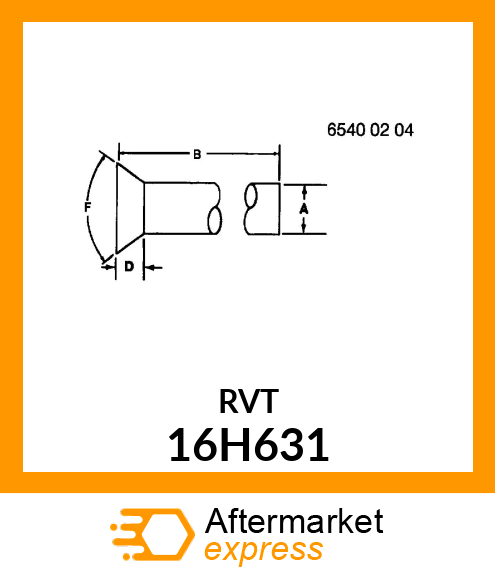 RIVET, SOLID, FLAT COUNTERSUNK HEAD 16H631