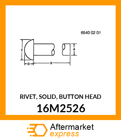 RIVET, SOLID, BUTTON HEAD 16M2526