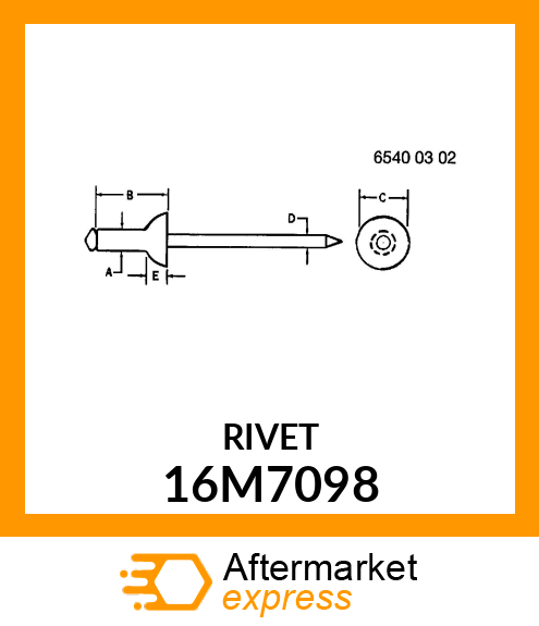 RIVET, BLIND, FLUSH HEAD 16M7098