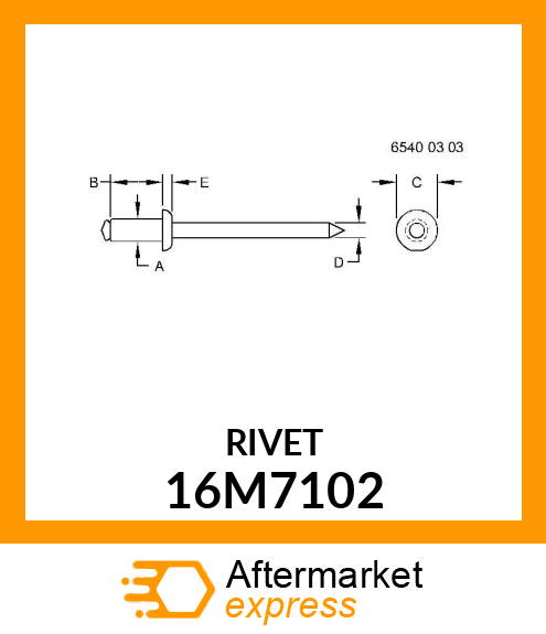 RIVET, BLIND, FLAT HEAD 16M7102