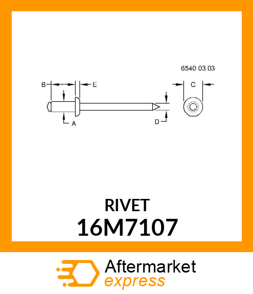 RIVET, BLIND, FLAT HEAD 16M7107