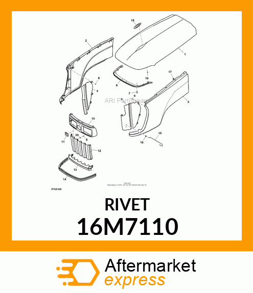 RIVET, BLIND, FLAT HEAD 16M7110