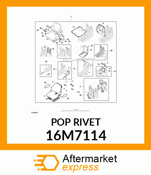 RIVET, BLIND, FLAT HEAD 16M7114