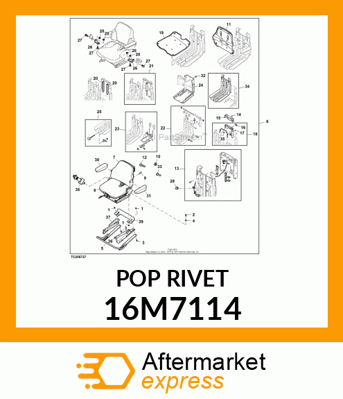 RIVET, BLIND, FLAT HEAD 16M7114