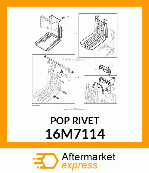 RIVET, BLIND, FLAT HEAD 16M7114