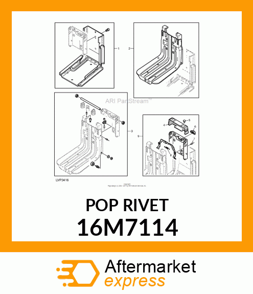 RIVET, BLIND, FLAT HEAD 16M7114