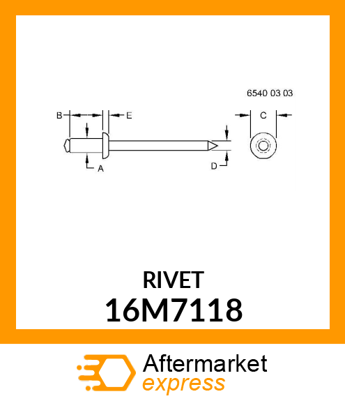 RIVET, BLIND, FLAT HEAD 16M7118