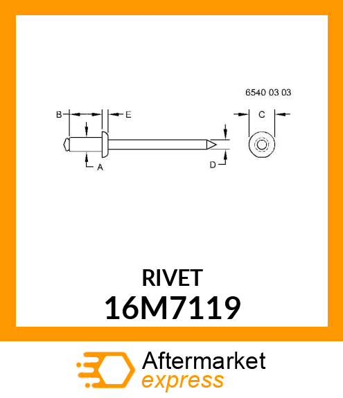 RIVET, BLIND, FLAT HEAD 16M7119