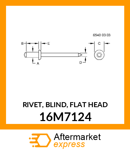 RIVET, BLIND, FLAT HEAD 16M7124