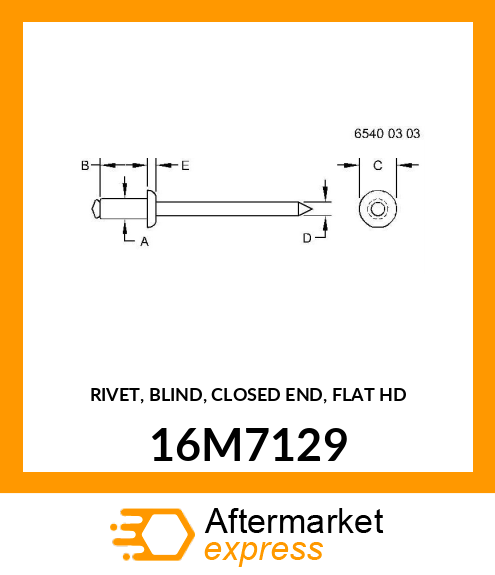 RIVET, BLIND, CLOSED END, FLAT HD 16M7129
