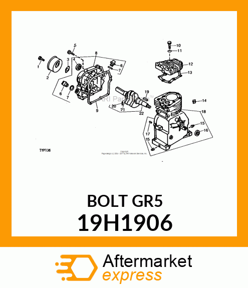 SCREW, HEX HEAD 19H1906