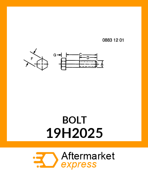 SCREW, HEX HEAD 19H2025