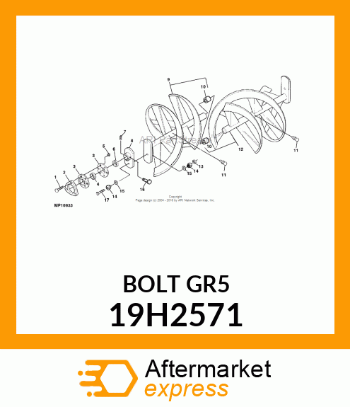 SCREW, HEX HEAD 19H2571