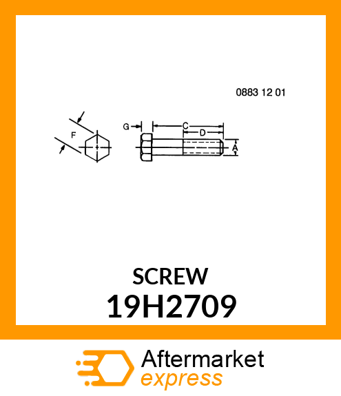 SCREW, HEX HEAD 19H2709