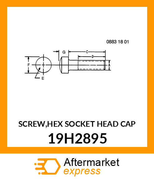 SCREW,HEX SOCKET HEAD CAP 19H2895