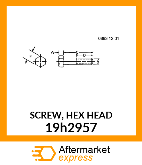 SCREW, HEX HEAD 19h2957