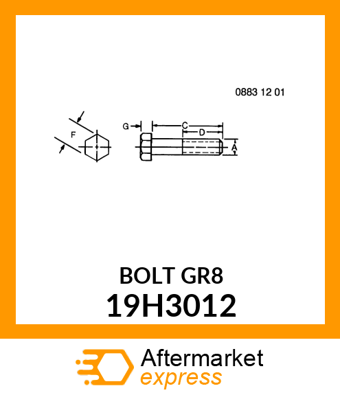 SCREW, HEX HEAD 19H3012